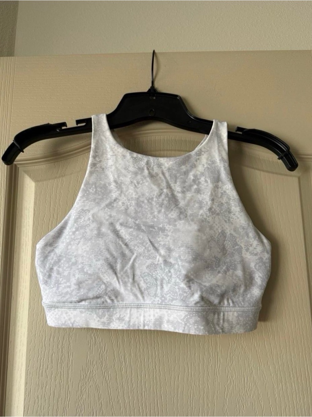 lululemon athletica White High-Neck Patterned Sports Bra